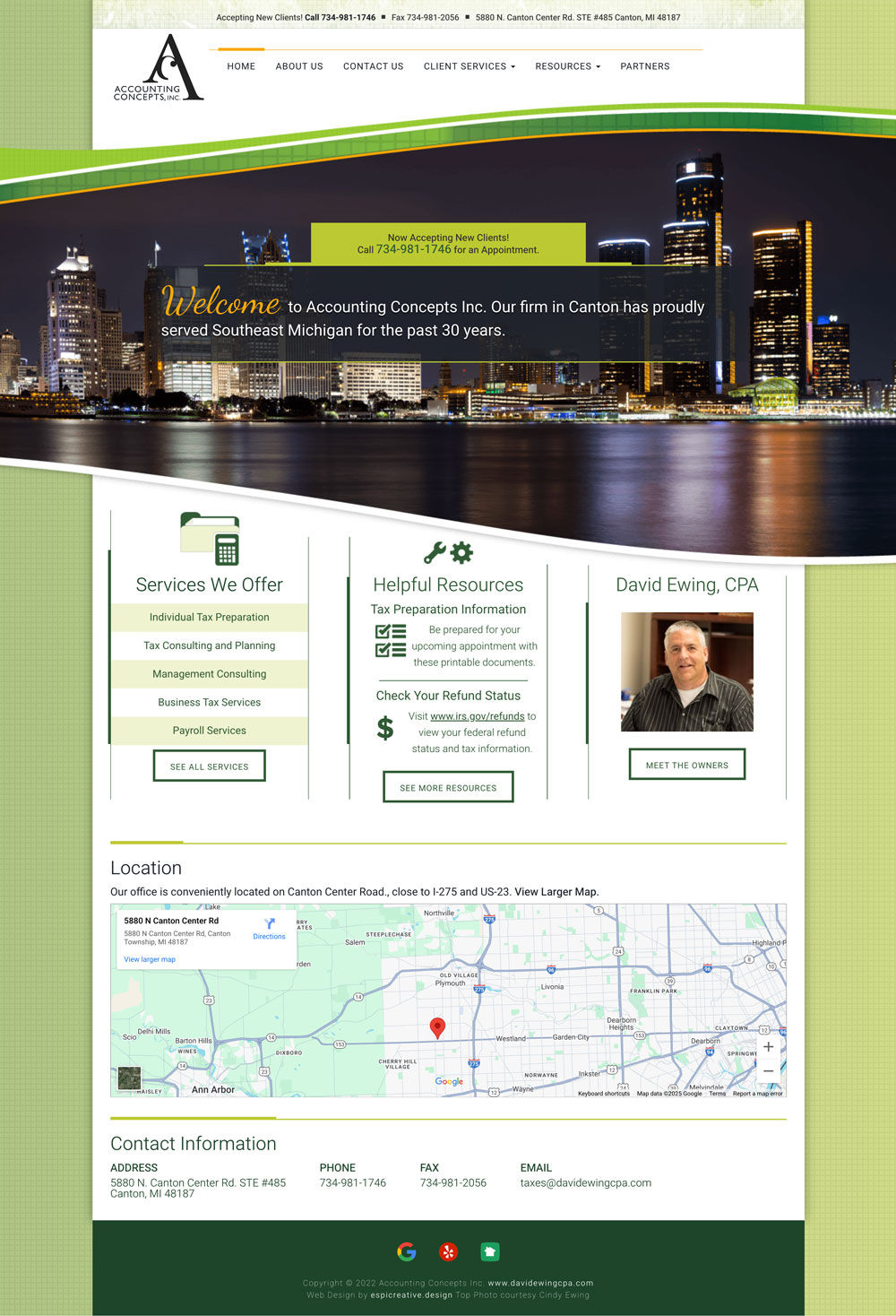 web design logo design Accounting Concepts LLC