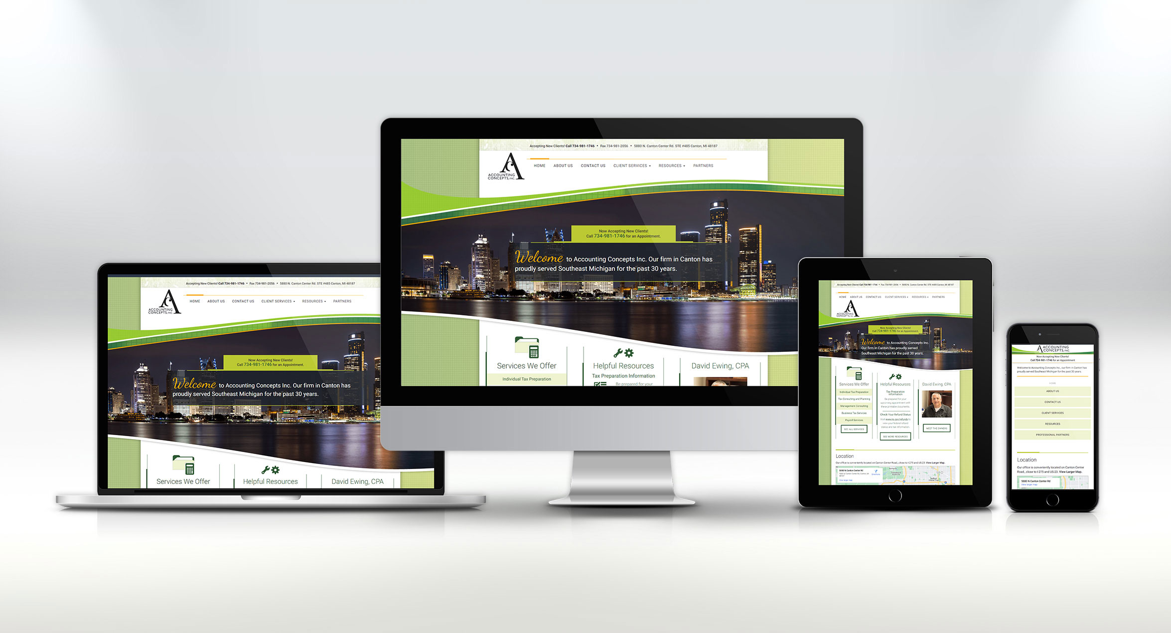 responsive web design logo design Accounting Concepts LLC
