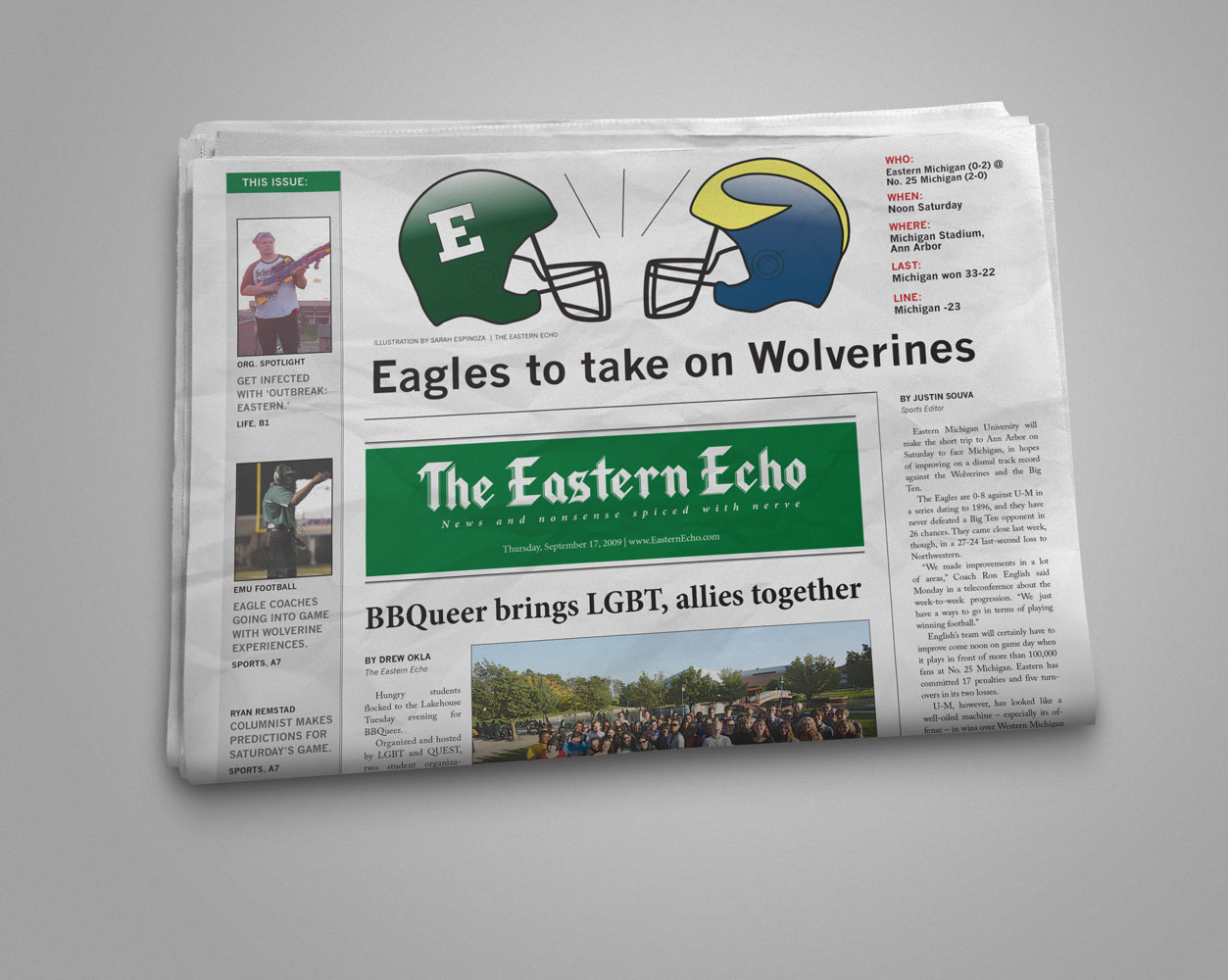 The Eastern Echo Newspaper masthead redesign espicreative sarah espinoza